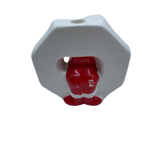 Vintage LIPPER & MANN Japan Ceramic Christmas Santa NOEL Candleholders MCM 1950s - Picture 5 of 16